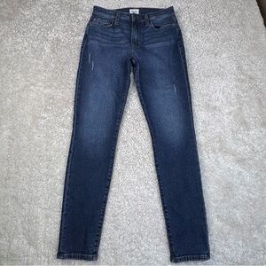 Hudson Blair High Rise Skinny Jeans Distressed. Classic Dark Blue Size 27